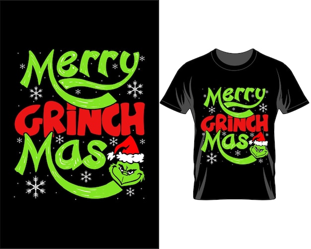 Vector feliz grinch navidad cita vector de diseño de camiseta