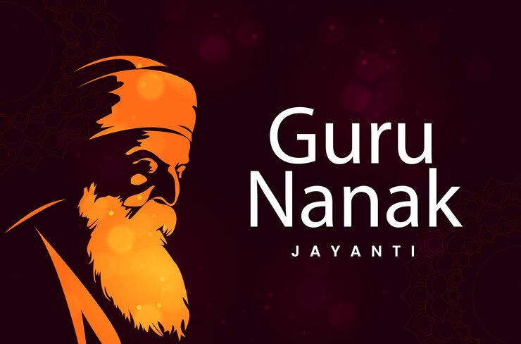 Vector feliz gurpurab guru nanak jayanti el festival de la celebración de los sikhs