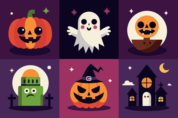 Feliz Halloween con Calabaza y Fantasma