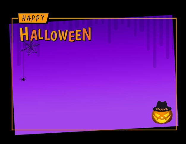 Vector feliz halloween con calabaza sobre fondo morado