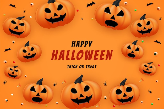 feliz halloween con calabaza