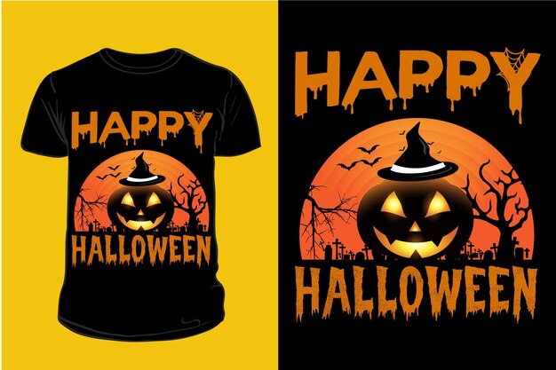 Feliz halloween camiseta diseño vector grahic