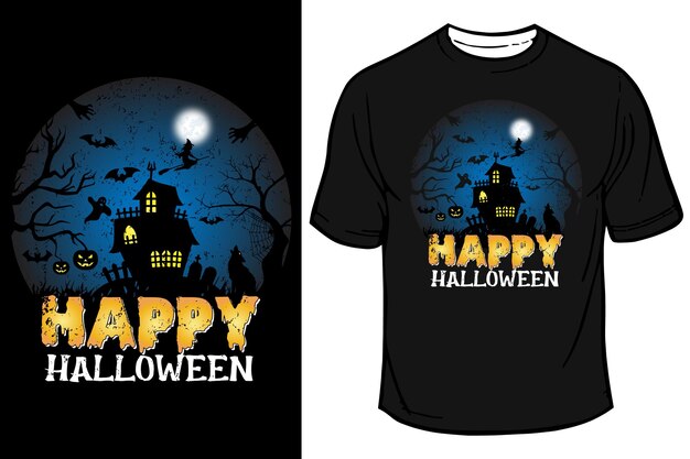 Feliz halloween cita gráfico vectorial de diseño de camiseta