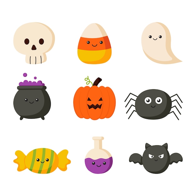 Feliz halloween conjunto de elementos aislado