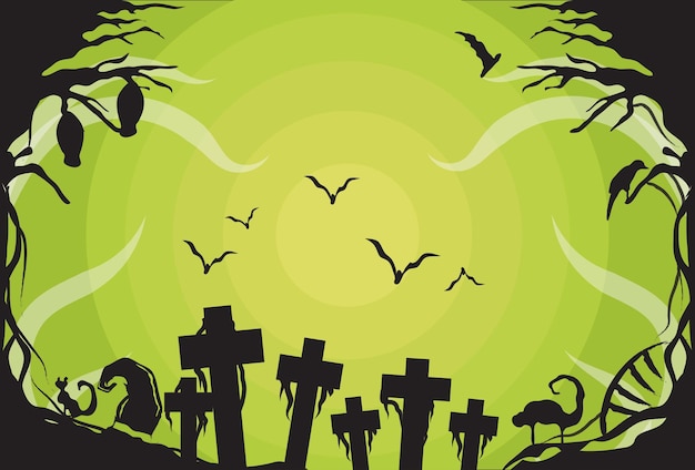 Vector feliz halloween dibujar a mano fondo plano