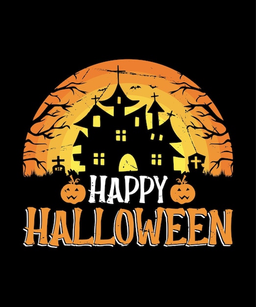 Feliz halloween. diseño de camiseta de halloween.