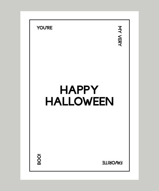 Feliz Halloween Diseño de tarjeta minimalista Conjunto para carteles de tarjetas de portada de marca Plantilla de tarjeta