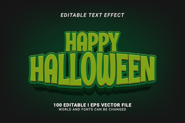 feliz halloween efecto de texto editable
