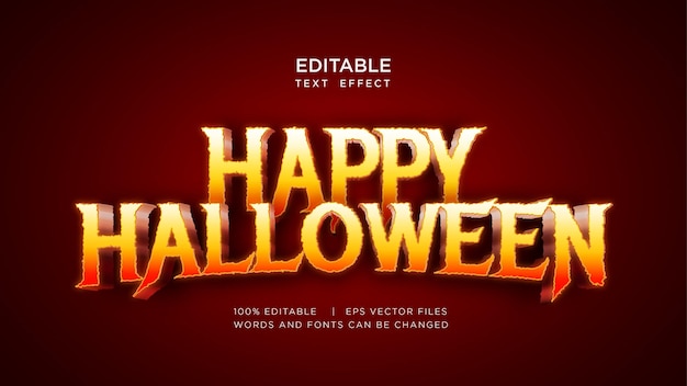 feliz halloween efecto de texto editable