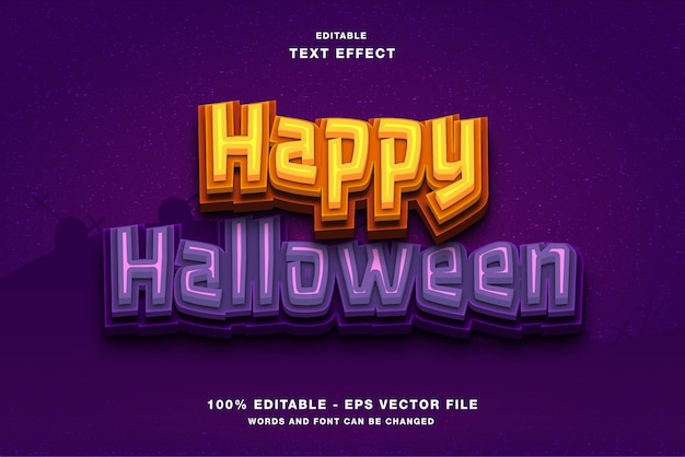 feliz halloween efecto de texto editable