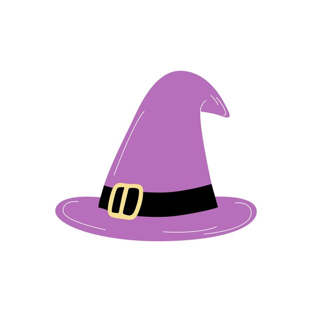 Feliz Halloween Elementos vectoriales espeluznantes Sombrero púrpura de bruja mano de zombi verde