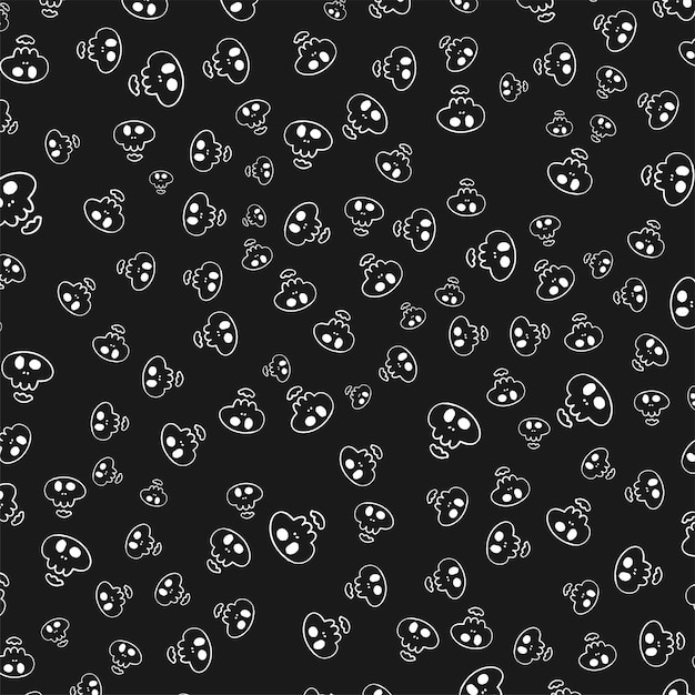 Feliz Halloween esqueleto de cráneo fondo de patrón espeluznante ilustración vectorial
