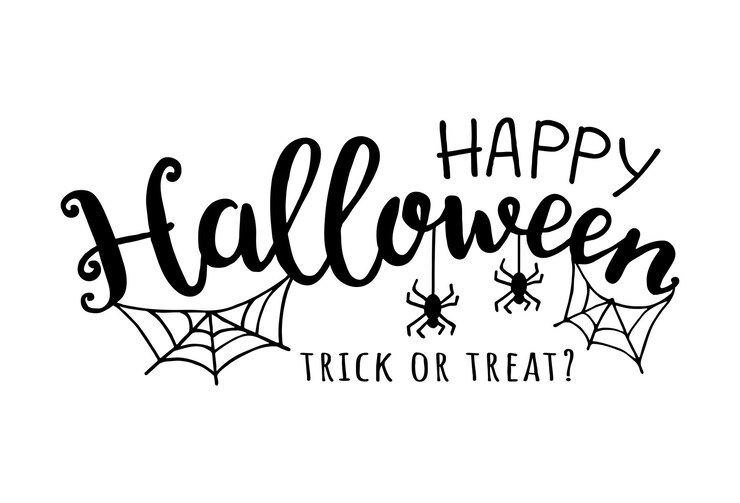 Feliz halloween Ilustración vectorial con web y araña Truco o trato