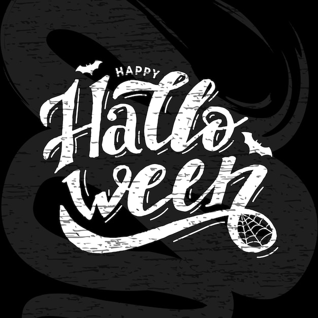 Feliz Halloween Letras Caligrafía Pincel Texto