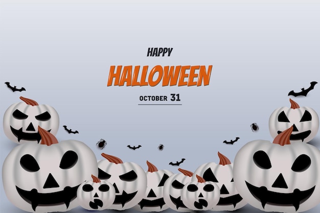 feliz halloween sobre fondo gris con efecto de luz