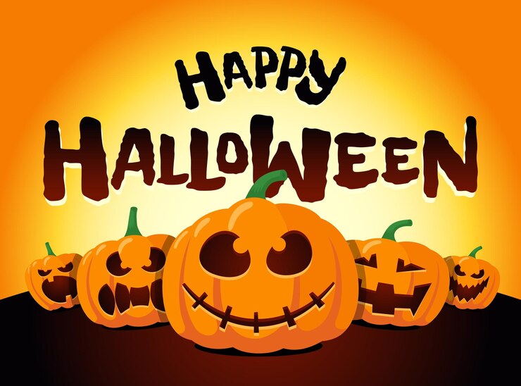Feliz Halloween vacaciones calabazas bajo la luz de la luna Jack O Lantern fiesta diseño de tarjeta de felicitación