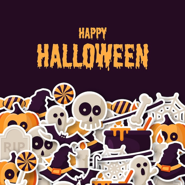 feliz halloween vector de fondo