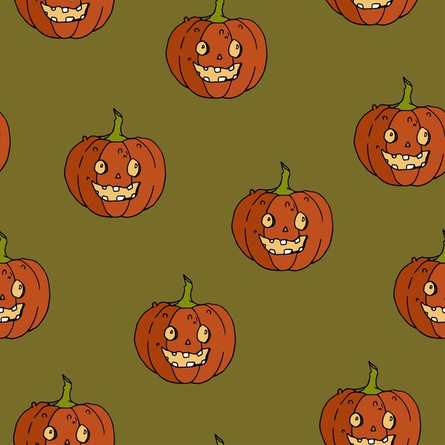 Feliz Halloween vector de patrones sin fisuras Fondo de calabaza Textura colorida de vacaciones