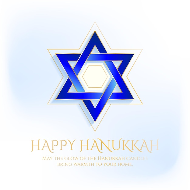 Feliz Hanukkah Azul y Dorado