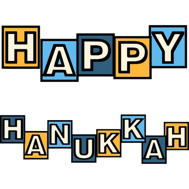 Feliz hanukkah dibujos animados coloreados clipart