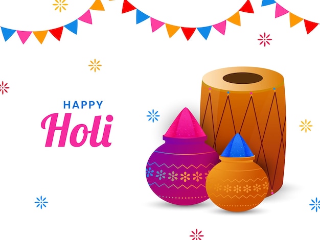 Feliz Holi el festival indio de los colores el fondo de la celebración