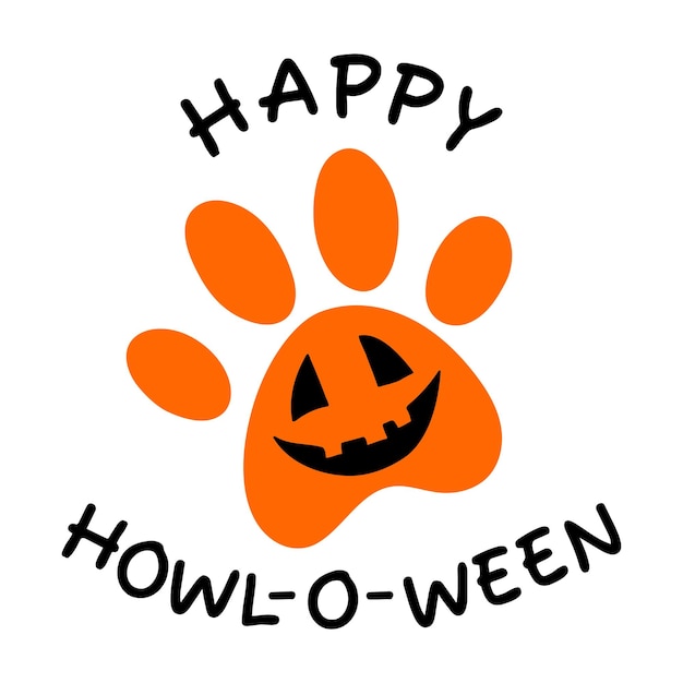 Feliz howloween pata de perro con calabaza feliz halloween patas estampados perro amor perros otoño otoño