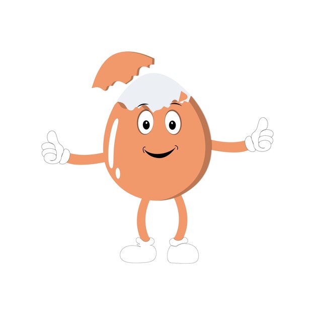 Feliz huevo personaje de mascota de dibujos animados Huevo de Pascua Retro con diferentes emociones faciales