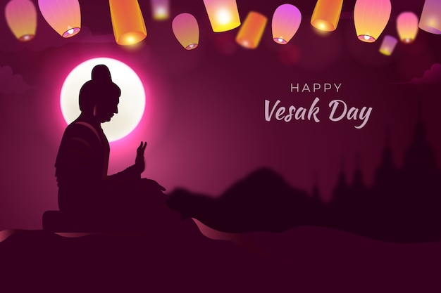 Feliz ilustración del día de Vesak