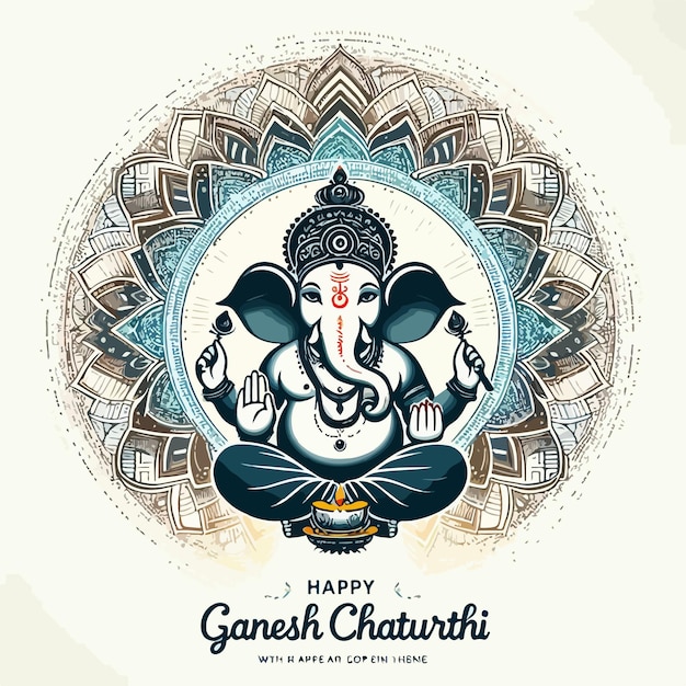 Vector feliz ilustración del festival de ganesh chaturthi con shree ganesh, el dios indio que celebra el nacimiento