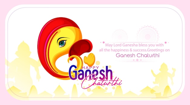 Feliz ilustración de ganesh chaturthi del fondo de lord ganpati para el festival de ganesh chaturthi de