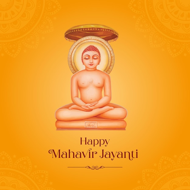 Feliz ilustración de Mahavir Jayanti