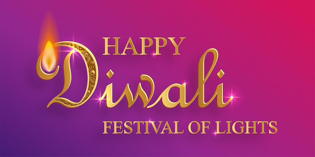 Feliz ilustración vectorial de Diwali Tarjeta festiva de Diwali y Deepawali El festival indio de luces sobre fondo de color