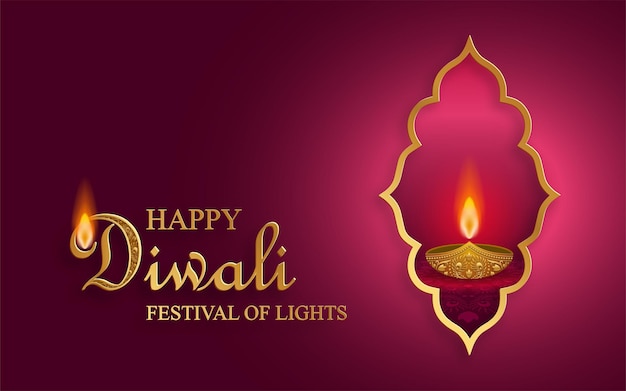 Feliz ilustración vectorial de Diwali Tarjeta festiva de Diwali y Deepawali El festival indio de las luces