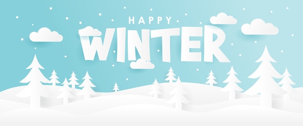 feliz invierno con estilo de papel