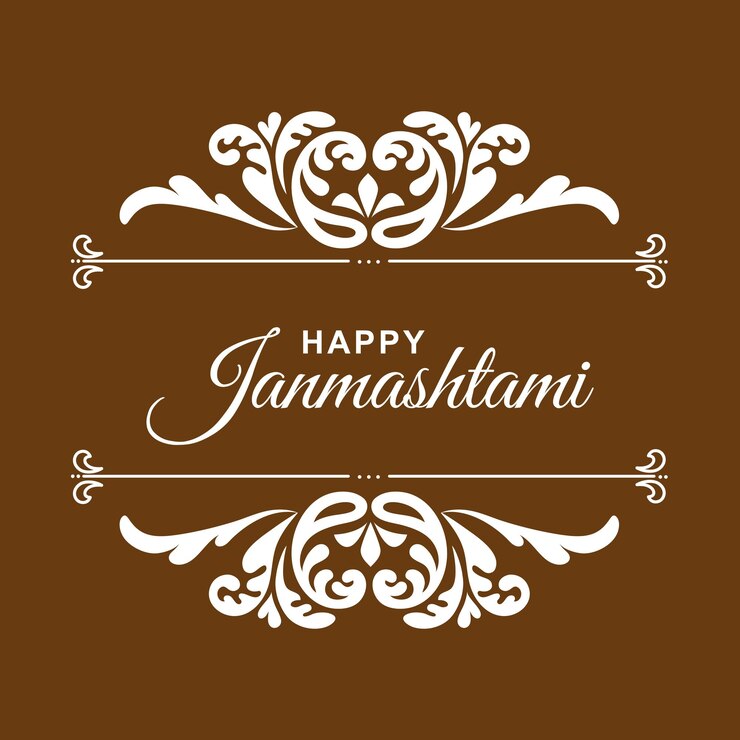 Feliz Janmashtami deseos melodías místicas gráficos vectoriales inspirados en las tradiciones de Janmashthami