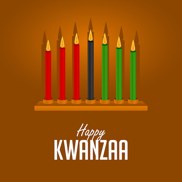 Feliz kwanzaa saludos kwanzaa festivital con velas