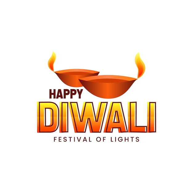 Un feliz logotipo del festival de luces de diwali