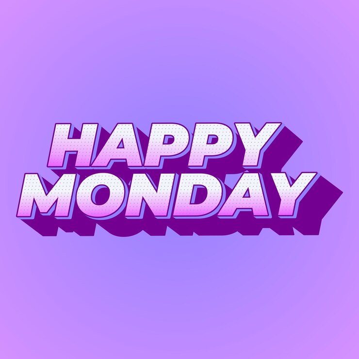 Vector feliz lunes diseño de efecto de texto con fuentes súper en negrita