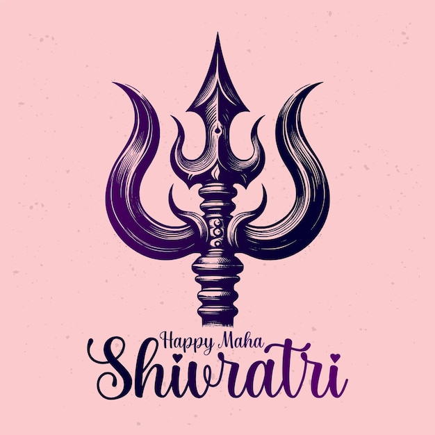 Vector feliz maha shivaratri diseño y dibujo vector de arte