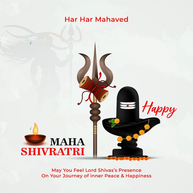 Feliz Maha Shivaratri Diseño de la tarjeta del festival indio