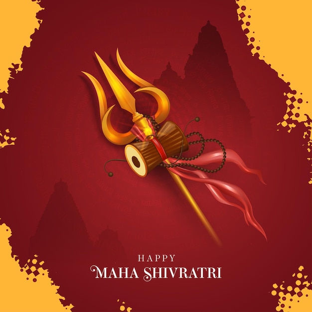 Feliz maha shivratri festival vector plantilla de diseño de fondo