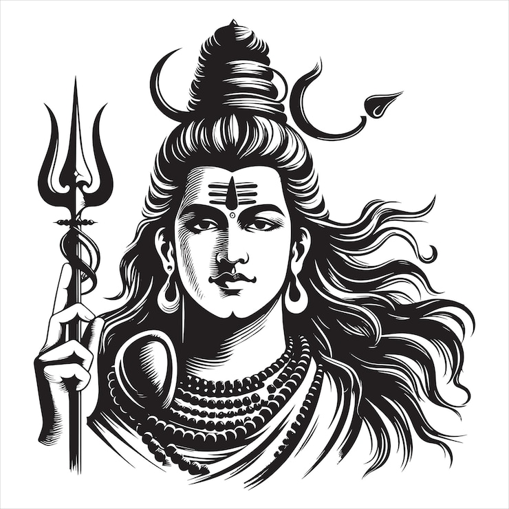 Vector feliz maha shivratri con trisulam un festival hindú celebrado de la noche del señor shiva