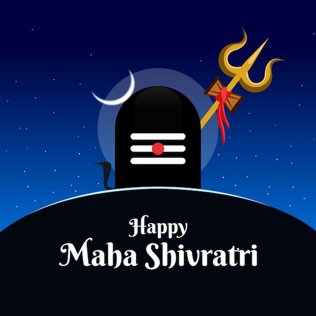 Vector feliz mahashivratri desea el fondo de la hermosa shivling y trident