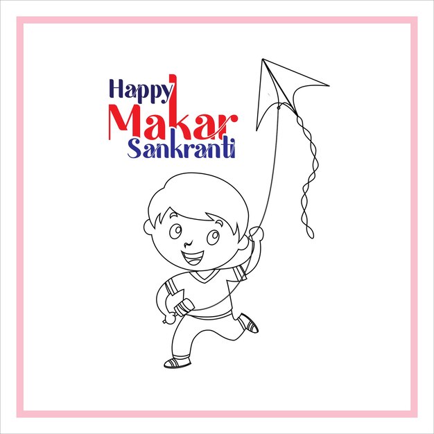 Vector feliz makar sankranti celebración de makar sankranti con diseño de cometas