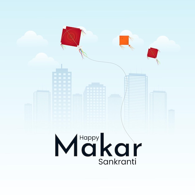Feliz Makar Sankranti Creativo en las redes sociales Post Web Banner Saludo Imprenta