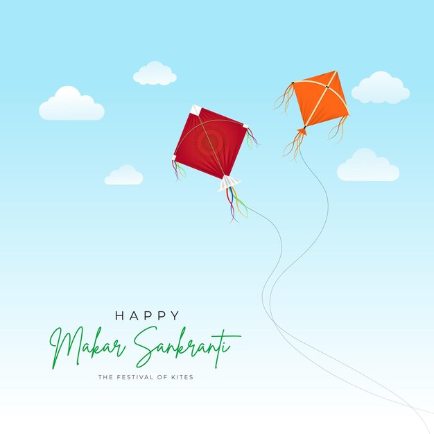 Feliz Makar Sankranti Creativo en las redes sociales Post Web Banner Saludo Imprenta