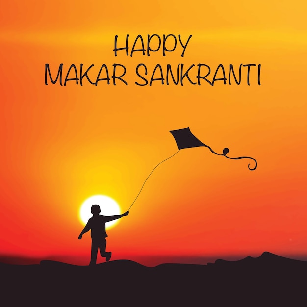 Feliz Makar Sankranti vector ilustración después de 2024