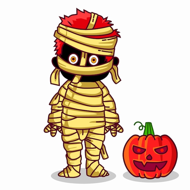 Vector feliz momia para halloween