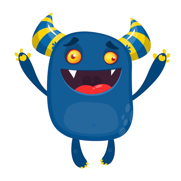 Feliz monstruo de dibujos animados personaje vectorial