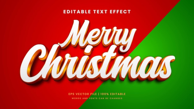 Feliz Navidad 3D efecto de texto editable estilo navideño